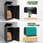 Gaonala Steel Package Delivery Box 19.6x14.4x44.9in Lockable Weather-Resistant Black