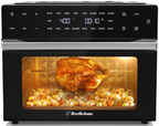 Beelicious 32QT Air Fryer Toaster Oven With Rotisserie And Dehydrator, 6 Accessories, 1800W, Black