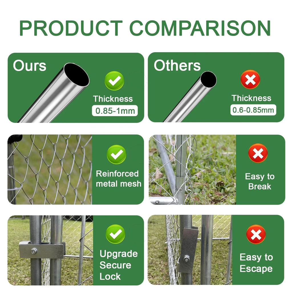 Caulitar Metal Chicken House/Pen 10ft x 10ft With Waterproof Cover - For 6/10 Chickens