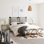 Wall-Mount Upholstered Headboard With Metal Rail - Twin, Queen & King