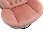 Velvet Swivel Accent Chair With Ottoman Set, Pink, 31.73 x 33.5 x 33.78 Inches