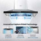 FOTILE Wall Mount Range Hood, 36 inch, 1000 CFM, Stainless Steel - Perimeter Vent Series