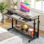 Height-Adjustable Portable Laptop Desk With Keyboard Tray, 43.3in H x 31.5in L x 17in D