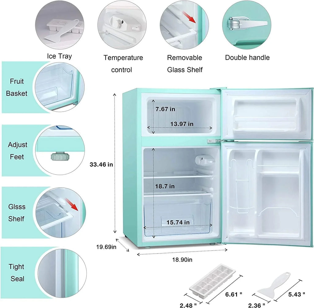 Antarctic Star Compact Mini Refrigerator 3.2 cu ft, Green - F90GR