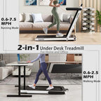 GYMAX 2-in-1 Folding Under Desk Treadmill With Speaker, App And Remote Control - 2.5HP