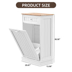 HARIPUL Single Tilt-Out Trash Cabinet For 13 Gallon Waste Bin, White