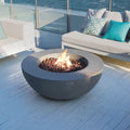 Elementi Outdoor Lunar Fire Bowl 42 Inches Grey Glass Reinforced Concrete Natural Gas Fire Pit Table