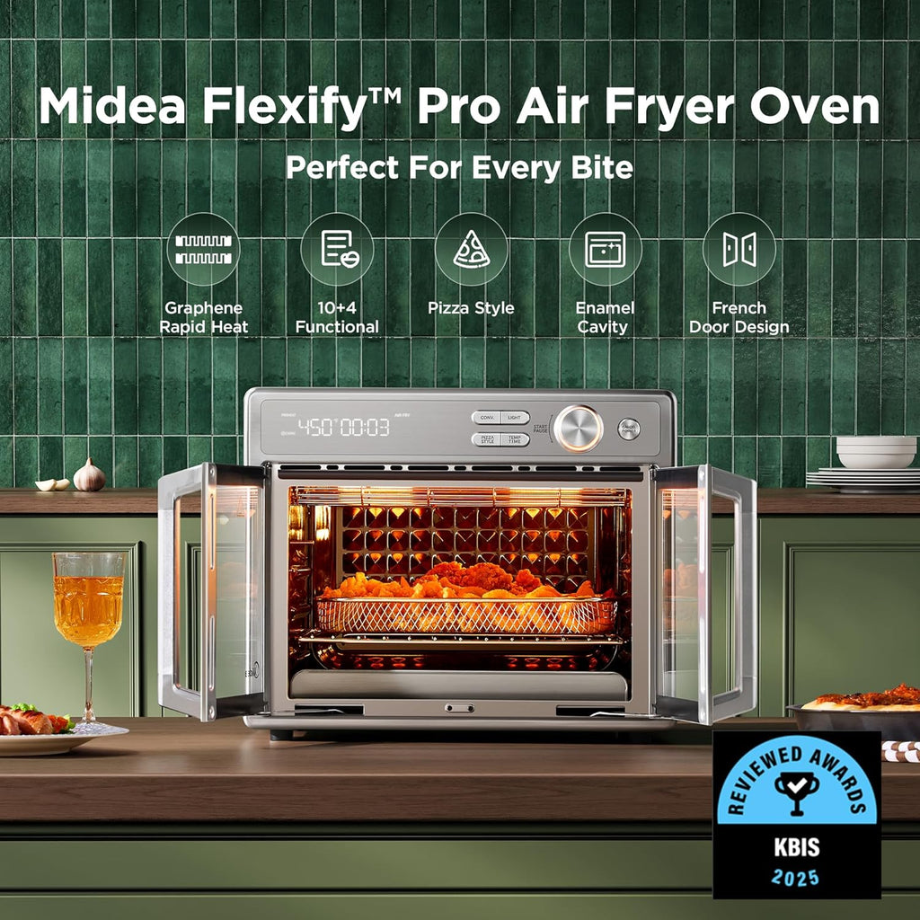 Midea Toaster Oven Air Fryer Combo, 10+4 Functions, 26.4 QT Stainless Steel, 450F - Flexify Pro