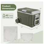 Portable 12V Car Refrigerator Electric Cooler, 35L/50L, Green