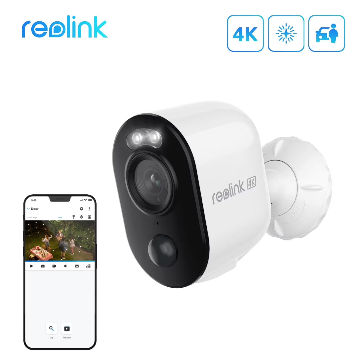 Reolink Argus Series 4K 8MP Battery/Solar-Powered Standalone WiFi Camera With Color Night Vision - Argus 3 Ultra