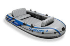 Intex Excursion 4 Inflatable Raft Set With 2 Transom Mount 8 Speed Trolling Motors