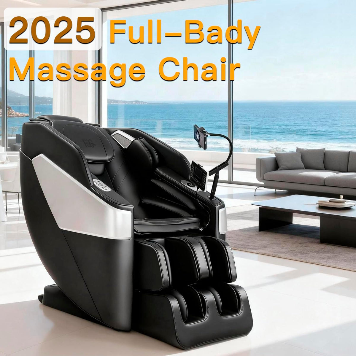 F&G Full Body Zero-Gravity SL Track Massage Chair With 5 Level Heating And Foot Rollers