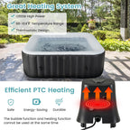 Inflatable Hot Tub, 70-80 in Round Or 71 x 70 in Rectangular, 2-6 Person