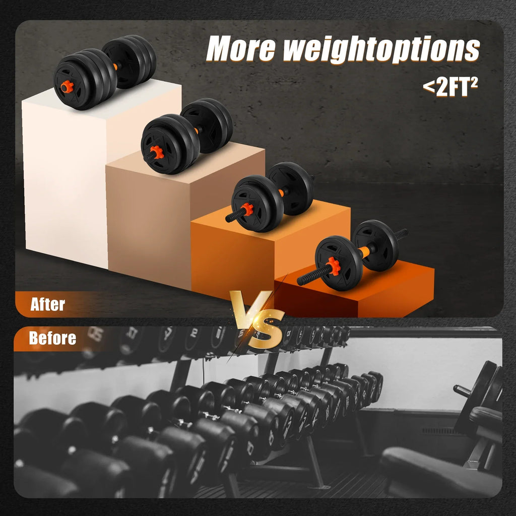 ARVAKOR 66 LBS Adjustable Weight Dumbbell Set, 4 In 1 Home Gym Equipment