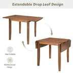 3-Piece Wood Drop Leaf Dining Table Set With 2 X-Back Chairs - 47.3x29.5x29.5inch