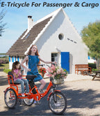 NOMIGO Folding Electric Tricycle for Adults, 3 Wheel, 350W, 48V13AH Lithium Battery, Orange