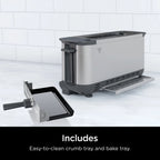 Ninja Foodi 2-in-1 Flip Toaster And Compact Toaster Oven, 2-Slice, 1500 Watts - ST100