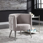 Bailey Street Home Accent Chair, 31 inch, Champagne Velvet, Antique Nickel/Brushed Nickel Finish - 208-Bel-3086994