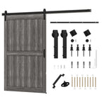 Uforic Sliding Barn Door With Hardware Kit, 48 x 84 in, Gray
