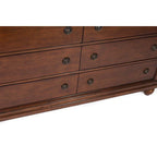 8 Drawer 64in W Double Dresser With Mirror - 80in H x 18in D