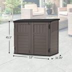 Suncast Horizontal Resin Storage Shed, 34 Cu Ft, Floor Included, Stoney Black