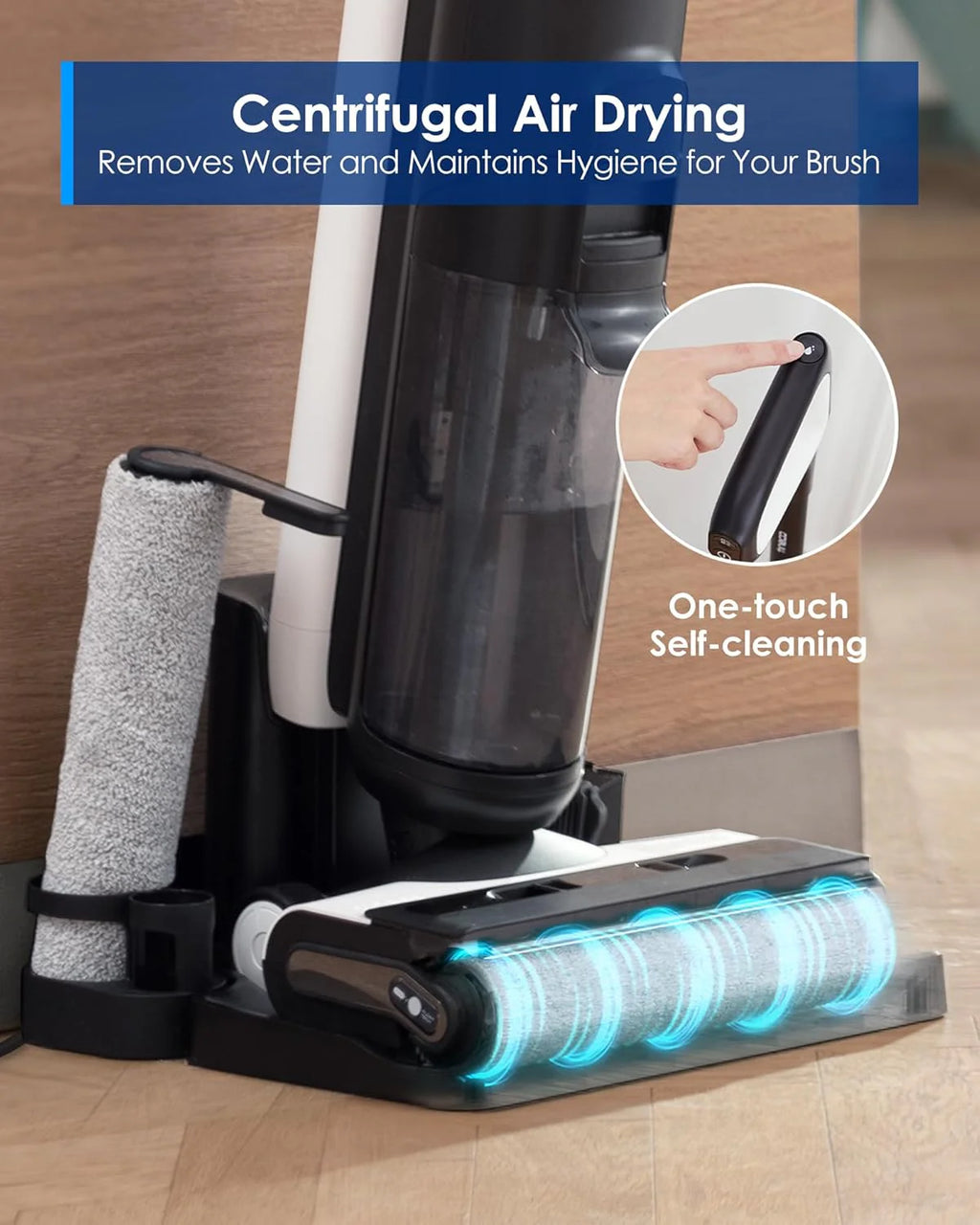 Tineco Floor One Stretch S6 Cordless Wet Dry Vacuum Mop, 0.8 Liters, Black & White - Floor-One-Stretch-S6