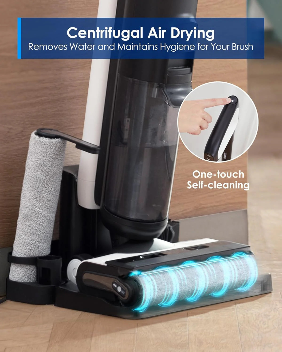 Tineco Floor One Stretch S6 Cordless Wet Dry Vacuum Mop, 0.8 Liters, Black & White - Floor-One-Stretch-S6