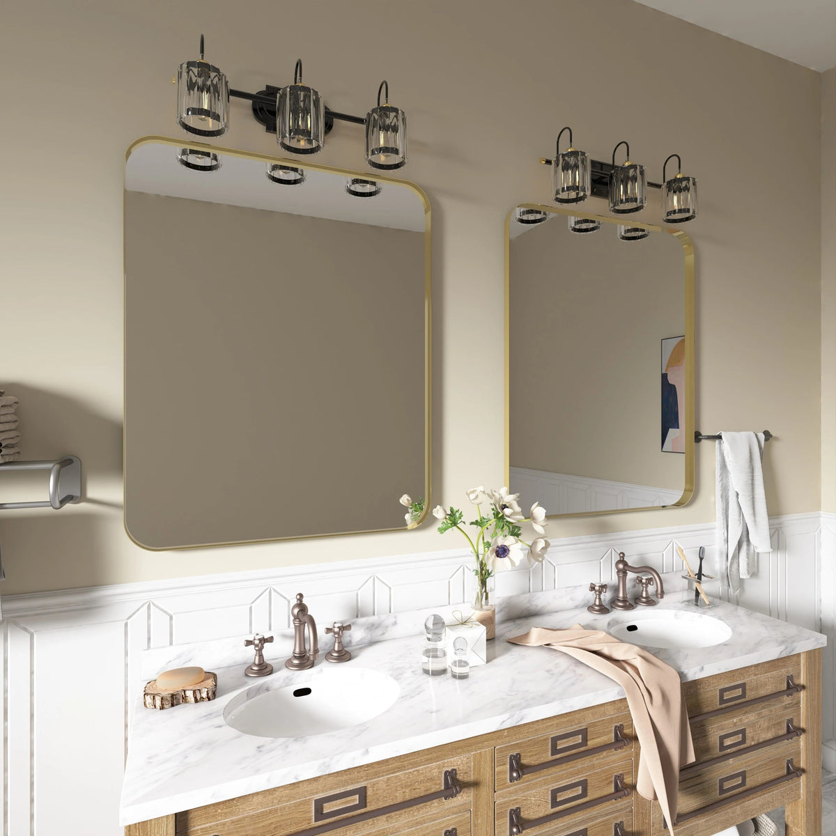Aluminum Alloy Rounded Corner Wall Vanity Mirror