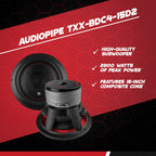 AudioPipe 15-Inch Dual 2 Ohm Car Audio Subwoofer - TXX-BDC4-15D2