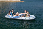 Intex Excursion 4 Inflatable Raft Set With 2 Transom Mount 8 Speed Trolling Motors
