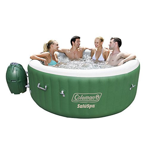 Bestway Coleman SaluSpa Inflatable Hot Tub Spa, Green & White, 77 in x 77 in x 28 in
