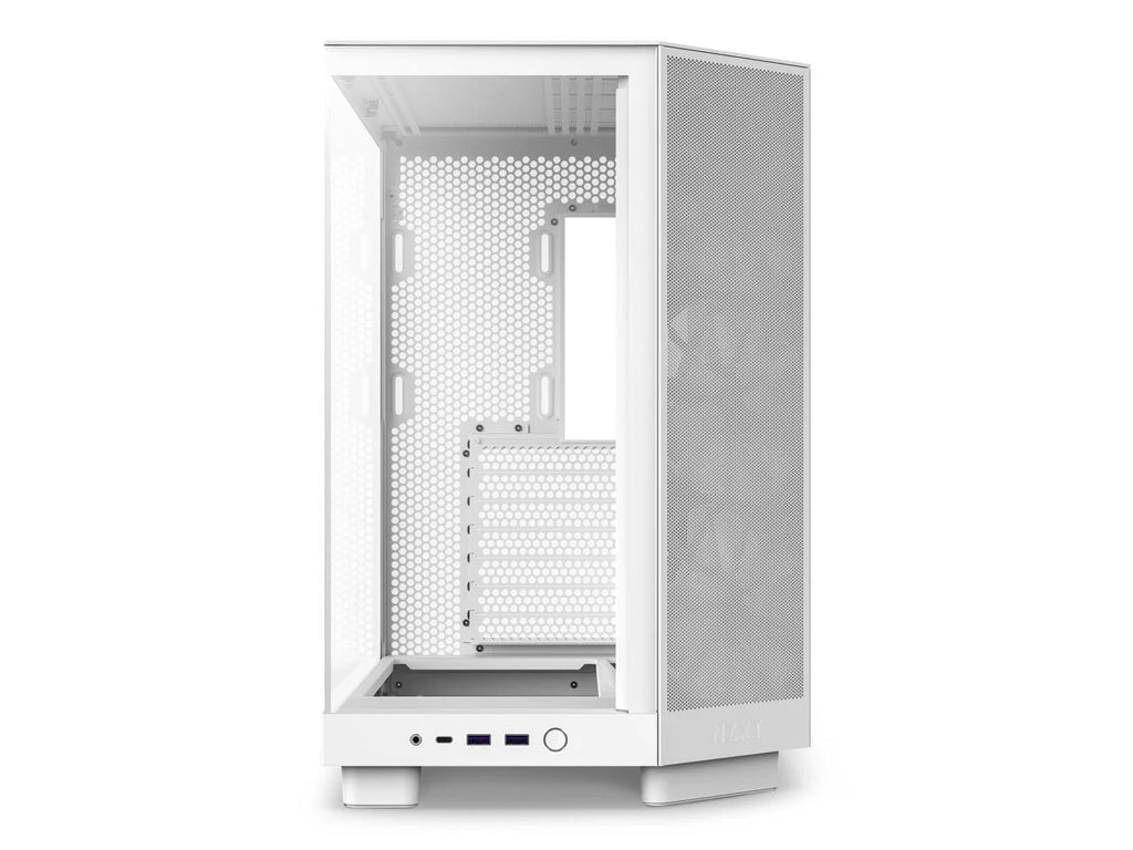NZXT H6 Flow Compact Dual-Chamber Mid-Tower Airflow Case, White - CC-H61FW-01