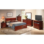 Passion Furniture Storage Sleigh Bed, Cherry, Full, 2 Drawers, 61L 84W 44H - PF-G3100D-FSB2