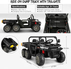 24V 6-Wheel UTV Ride-On With Dump Bed And 4WD Power