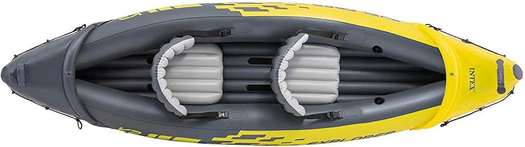 Explorer K2 Inflatable Kayak Set, 2-Person, Yellow, 400 lb Capacity - Explorer K2
