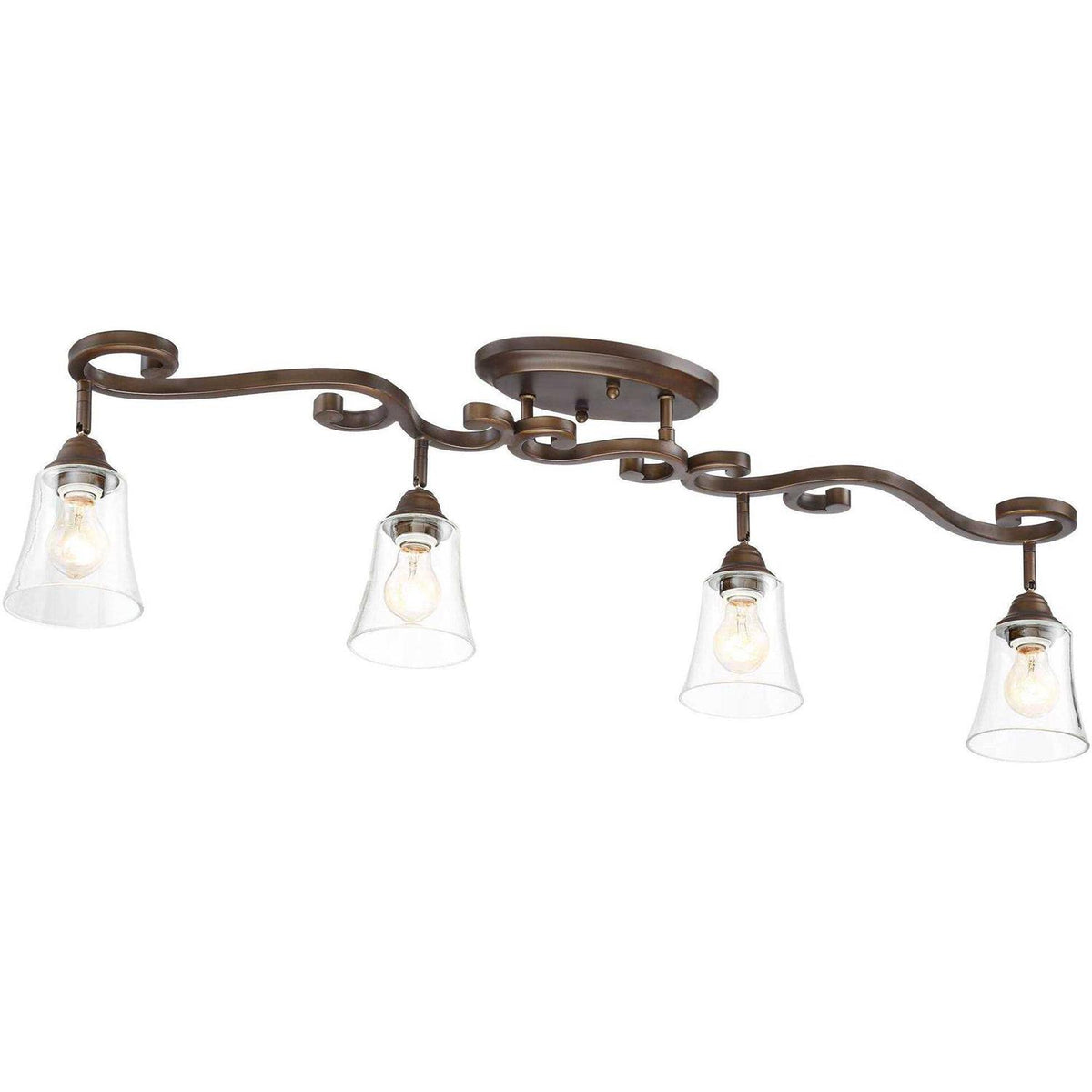 Pro Track Myrna 4-Head Ceiling Or Wall Track Light Fixture Kit, Bronze, 43 1/2 Inch Wide