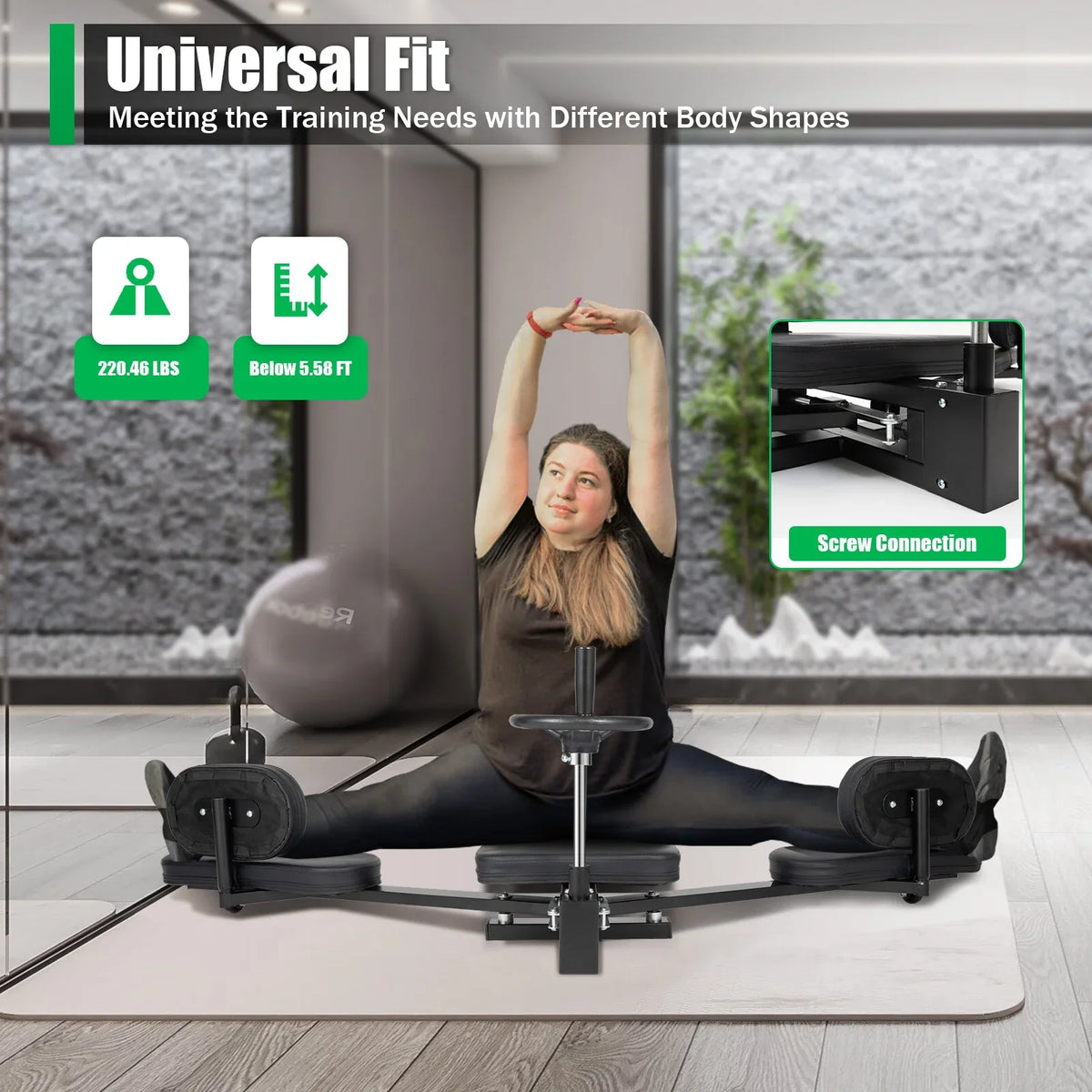 Aiqidi Pro Leg Stretcher Stretching Machine, 220lbs, Black