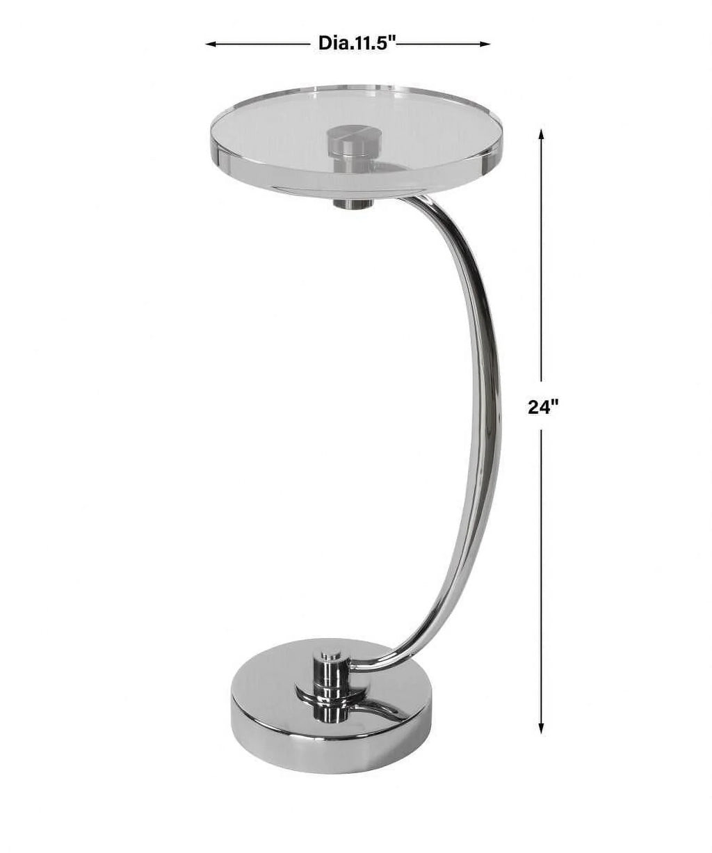 Bailey Street Home Drink Table 26.5 inch Polished Nickel Plated/Crystal Finish - 208-Bel-4541995