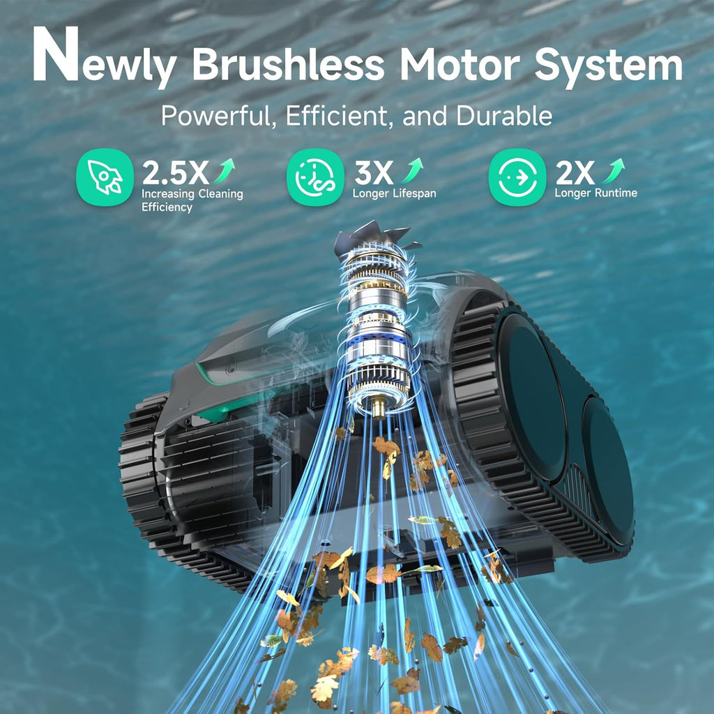 WYBOT Cordless Robotic Pool Cleaner With Dual Filtration And 180 Minutes Runtime - C2