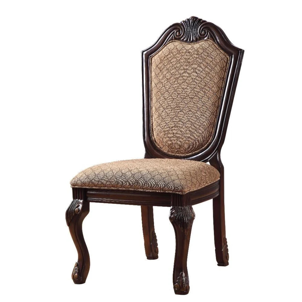Espresso Finish Wood Dining Side Chairs, 2pc Set, Padded Seat And Back