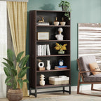 5-Tier Bookcase 31.5 Inch Wide x 11.81 Inch Deep x 70.87 Inch Tall - Sandalwood, Walnut, White, Black