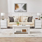 AYFDEGT 2PCS 3-Drawer White Bedside Tables - 18in L x 14in W