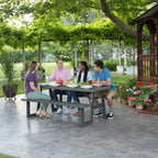 Lifetime 6-Foot W-Frame Folding Picnic Table, Brown - 60233