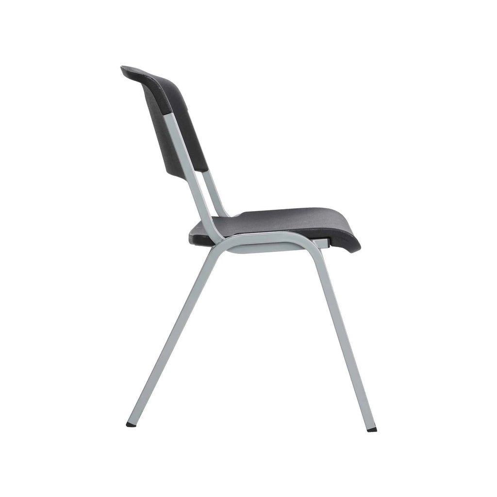 Lifetime Steel-Framed Indoor/Outdoor Commercial Grade Stacking Chairs, Black & Silver, Set Of 14 - 80569