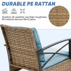 Seizeen 3-Piece Patio Conversation Set With Rocking Chairs And 2-Tier Coffee Table
