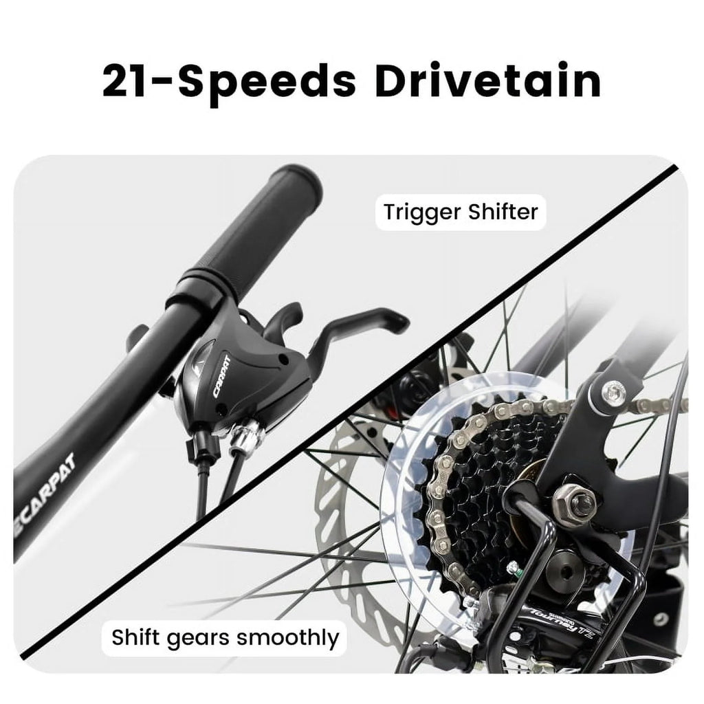 27.5 Inch Full Suspension Mountain Bike With Front And Rear Dual Shock Absorbers, Mechanical Disc Brakes, 21-Speed - A2760
