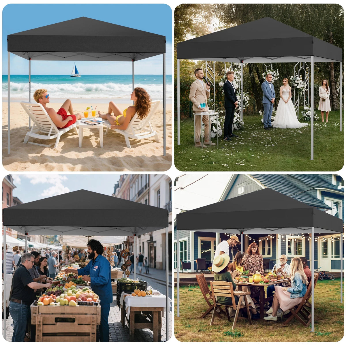 GVDV 10x10 ft Easy Pop Up Outdoor Canopy Tent - Blue