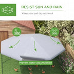 PawHut Metal Chicken Coop Run With Waterproof Anti-UV Cover, 17 ft x 15.7 ft x 9 ft