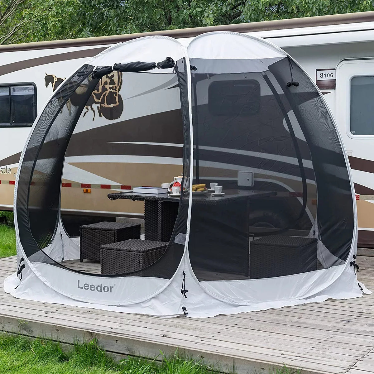 Leedor Screen House Tent Outdoor Canopy 10' x 10' x 7' H Gray