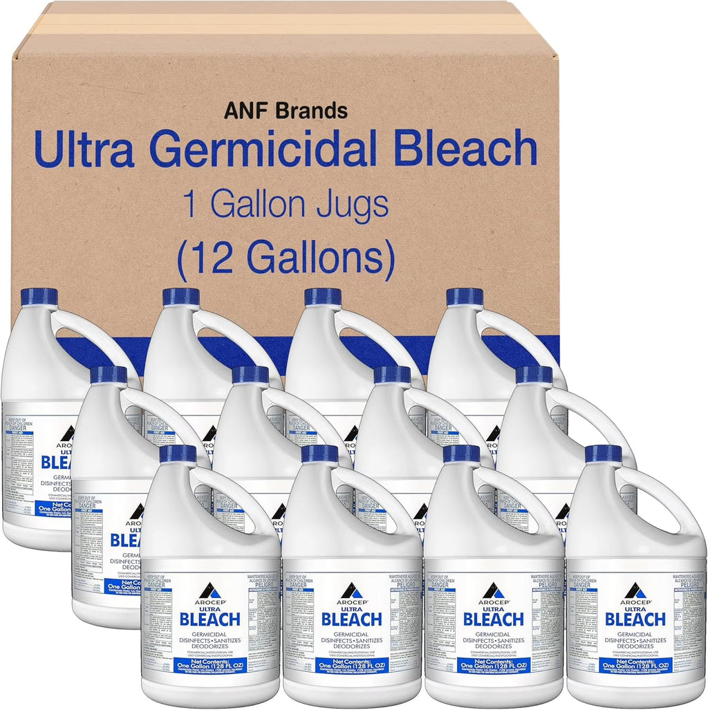 Liquid Chlorine Bleach For Laundry And Household Cleaning - 12 1 Gallon Jugs